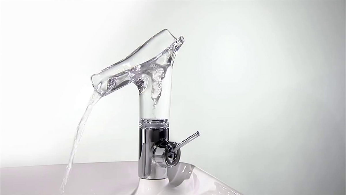 Mitigeur lavabo en verre transparent Starck V - AXOR